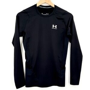 Under Armour Compression Shirt Mens Medium Black Excellent HeatGear Long Sleeve